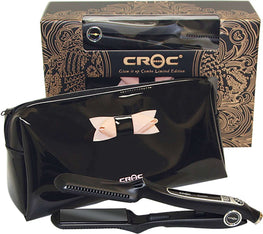 Croc Flat Iron Titanium Black Glam It Up Combo With Pouch Bag Limited Edition