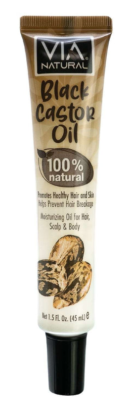 VIA Natural 100 % Natural Oils- Black Castor Oil 1.5 Oz (24)