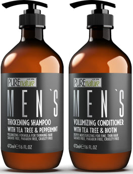 Mens Shampoo and Conditioner Set 16 Fl Oz Set of 2 Sulfate Free Strengthening Thickening Formula for Fuller Hair Helps with Thinning Hair Formulated for Men