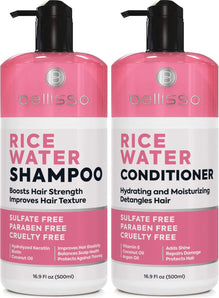 Rice Water Shampoo and Conditioner Set   Sulfate Free for Thin and Fine Hair