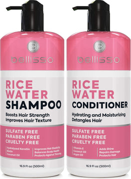 Rice Water Shampoo and Conditioner Set   Sulfate Free for Thin and Fine Hair