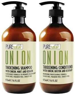Onion Shampoo and Conditioner Set 16 Fl Oz Sulfate Free Thickening Formula for Men and Women Paraben Free Volumizing Set for Thin Fine Hair Volume Boosting Salon Professional Care Set of 2