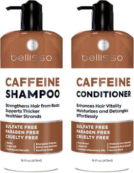 Caffeine Shampoo and Conditioner Set Volumizing Products for Women and Men Thickening Volume Boosting Formula for Thinning and Fine Hair Sulfate Free No Parabens Hydrating Salon Grade